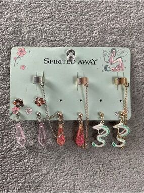 Studio Ghibli Spirited Away Earrings Haku Sakura Set 4 Pair